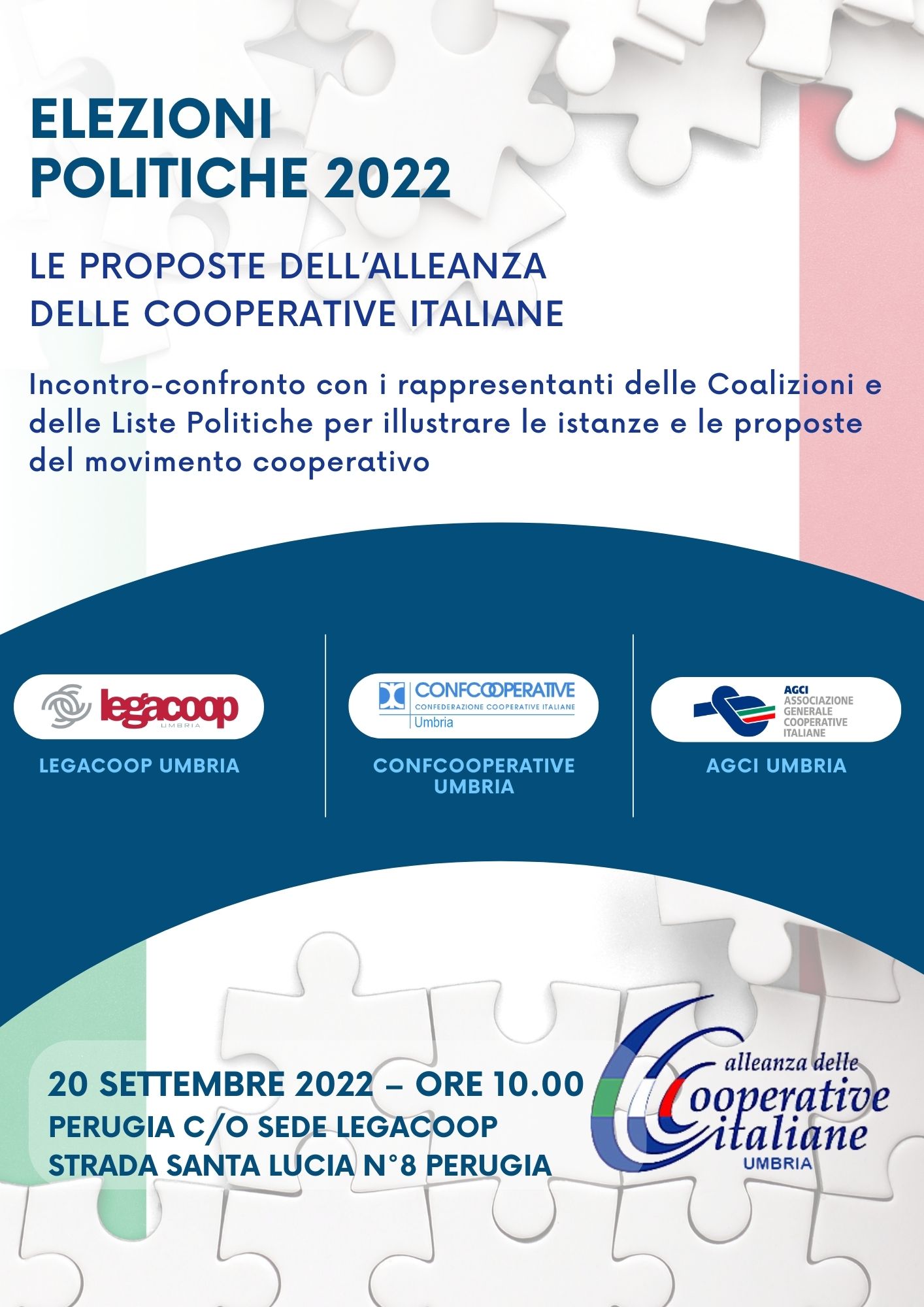 Elezioni politiche del 25 settembre 2022: l’Alleanza delle Cooperative Italiane Umbria incontra i candidati