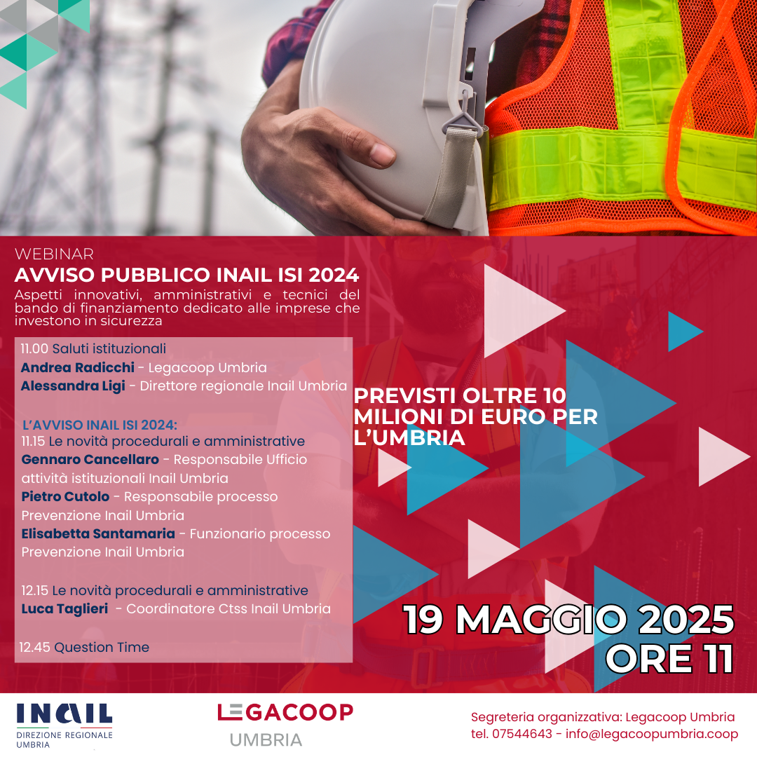 Webinar di presentazione del bando Inail Isi 2024: appuntamento il 19 maggio